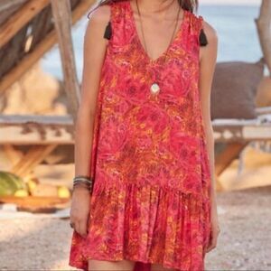 SUNDANCE Brand FLAMENCO Floral Sleeveless Dress